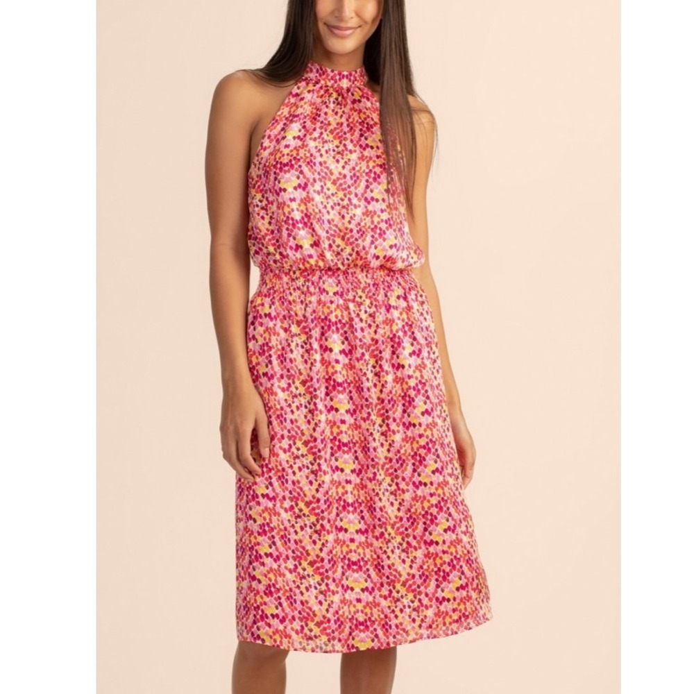 Trina Turk Moonlit Midi Dress Pink‎ Size XS